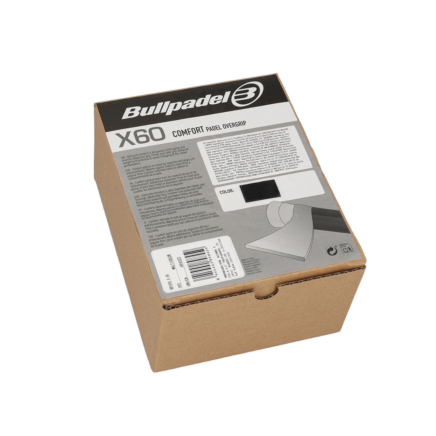 BOX 60 UDS. OVERGRIP BULLPADEL COMFORT GB1606 MULTICOLOR