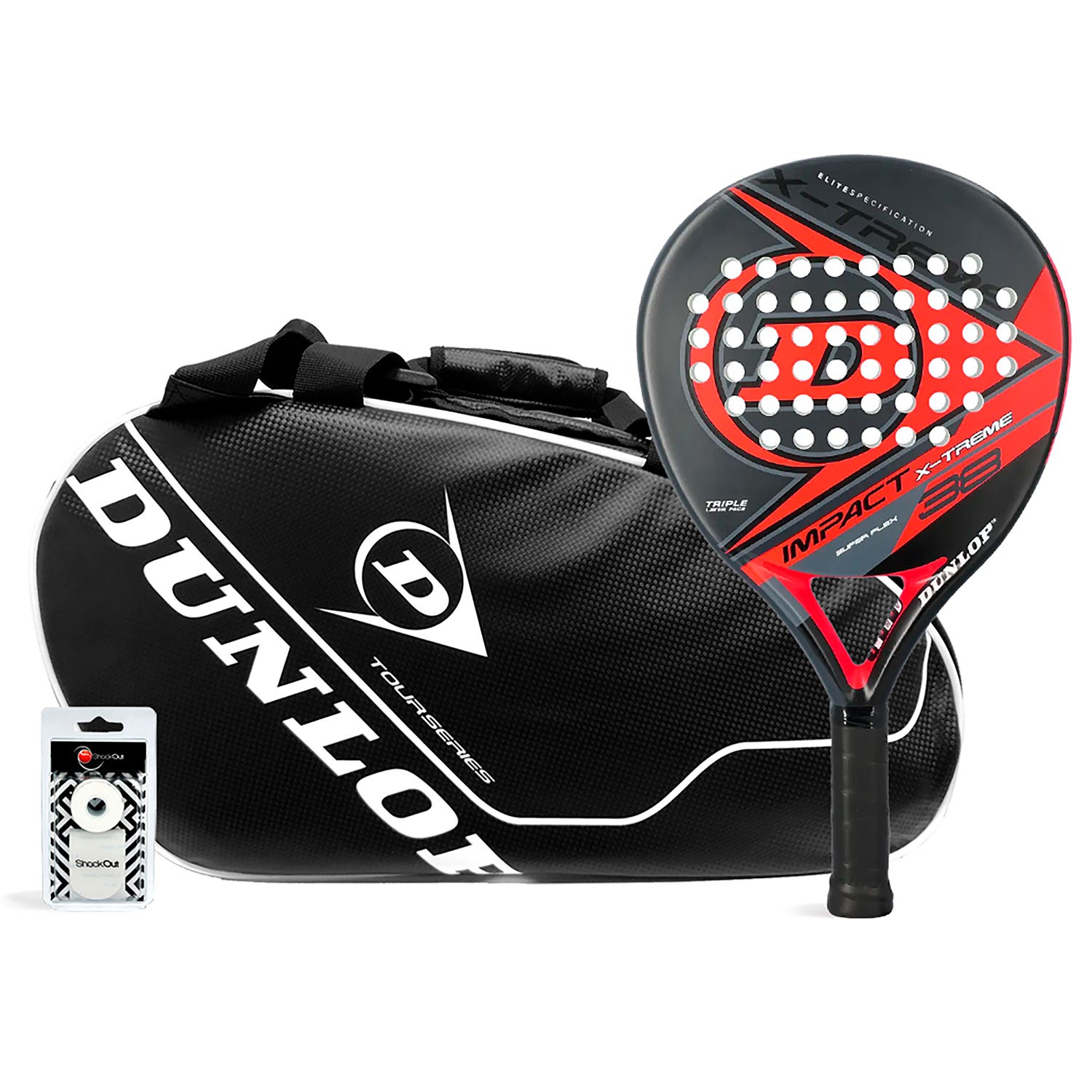 PACK DUNLOP IMPACT XTREME RED INTRO CARBON BK WH