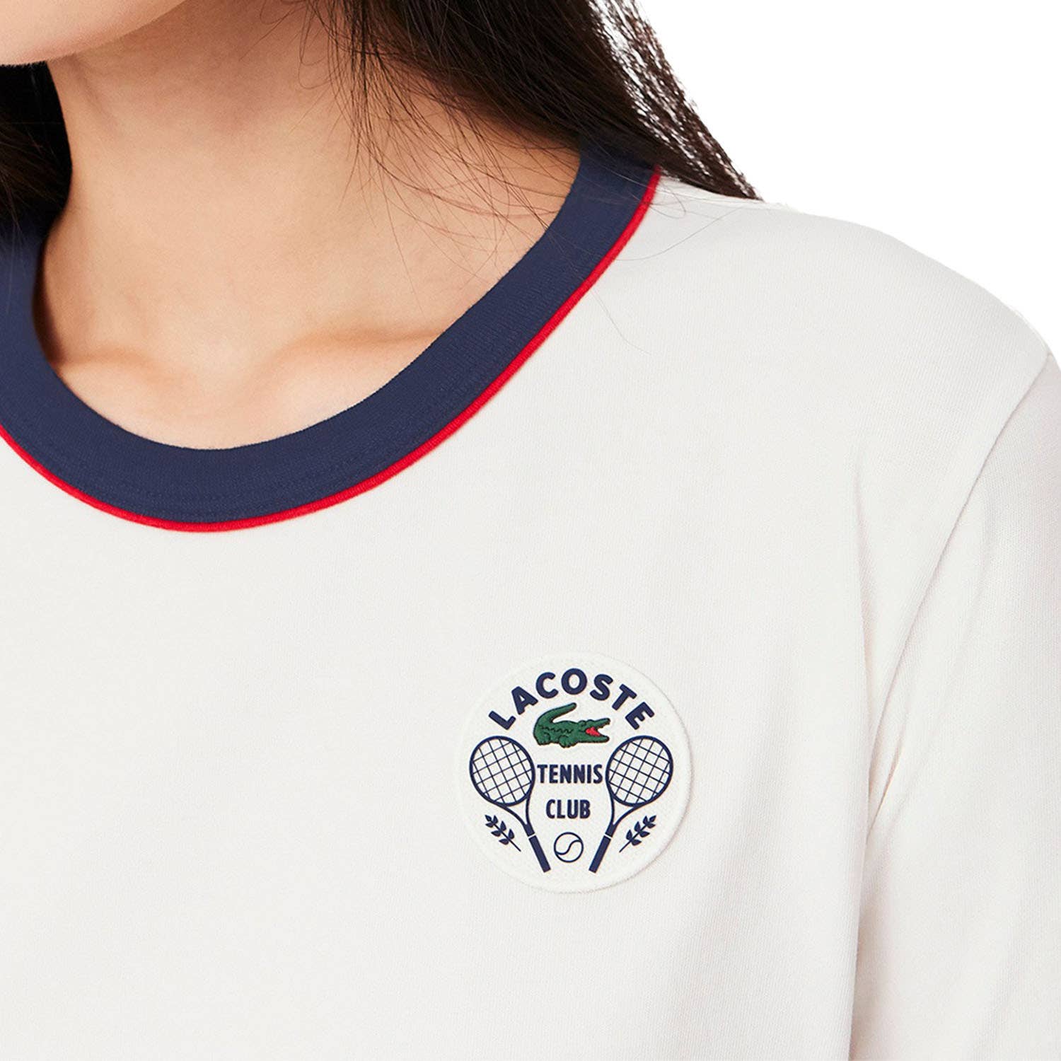 CAMISETA LACOSTE HERITAGE MUJER BLANCO