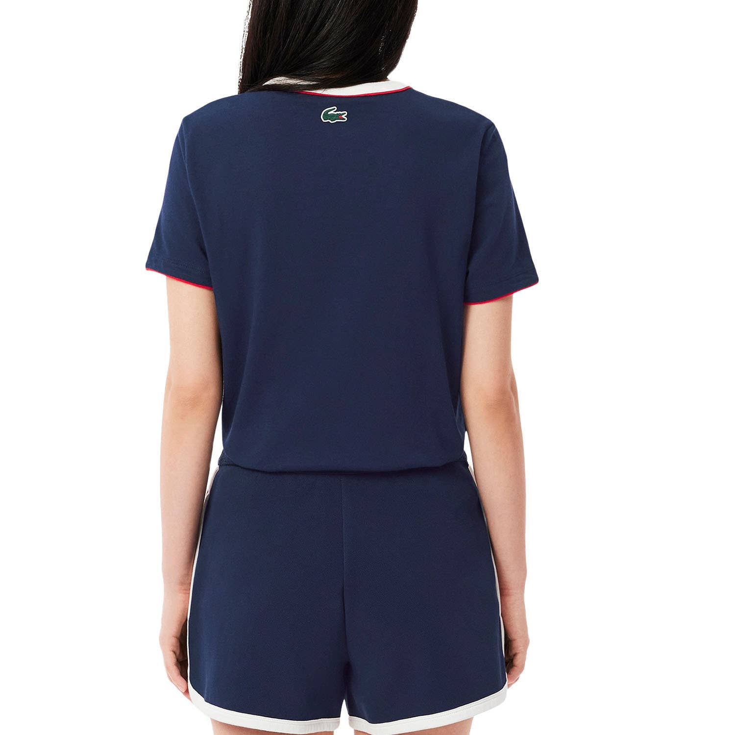 CAMISETA LACOSTE HERITAGE MUJER AZUL MARINO