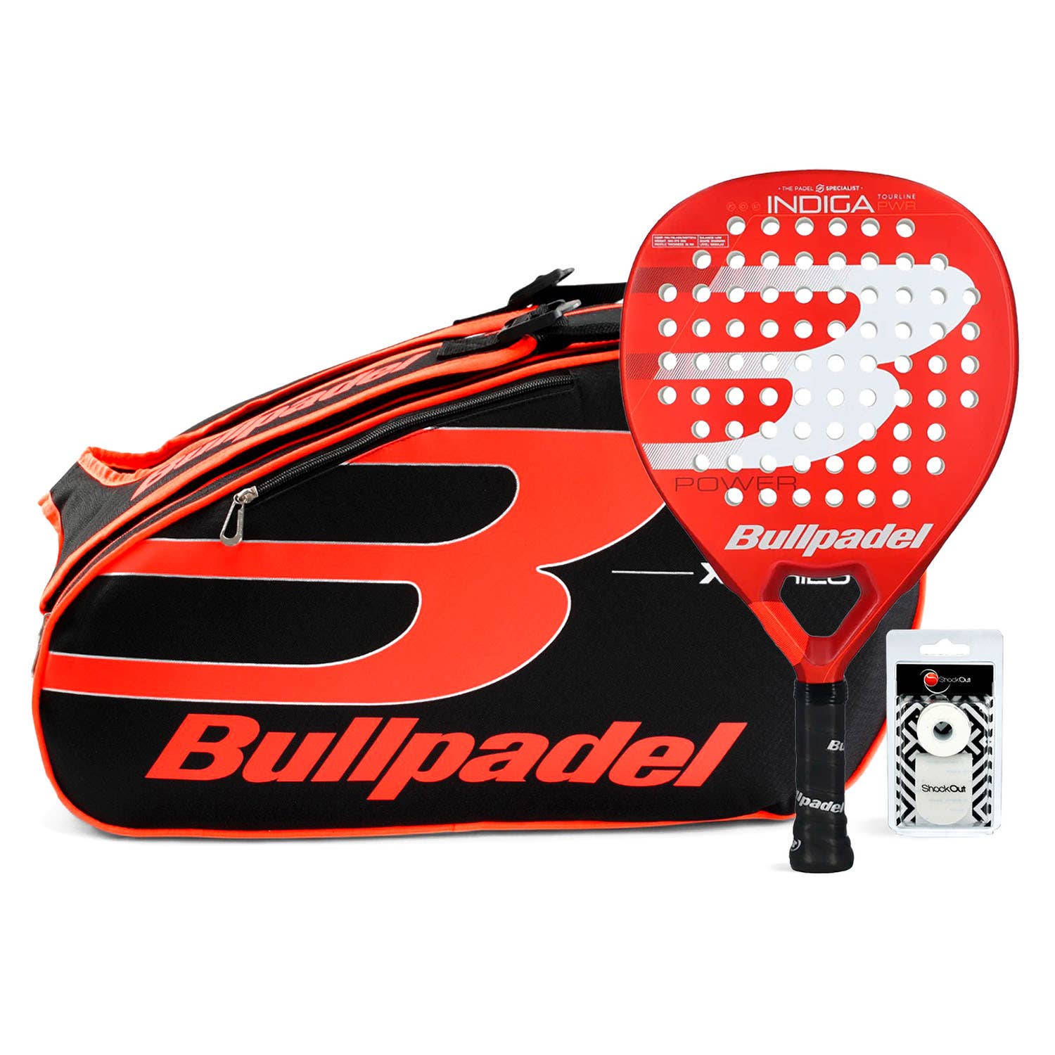 PACK BULLPADEL INDIGA POWER PALETERO X-SERIES ORANGE
