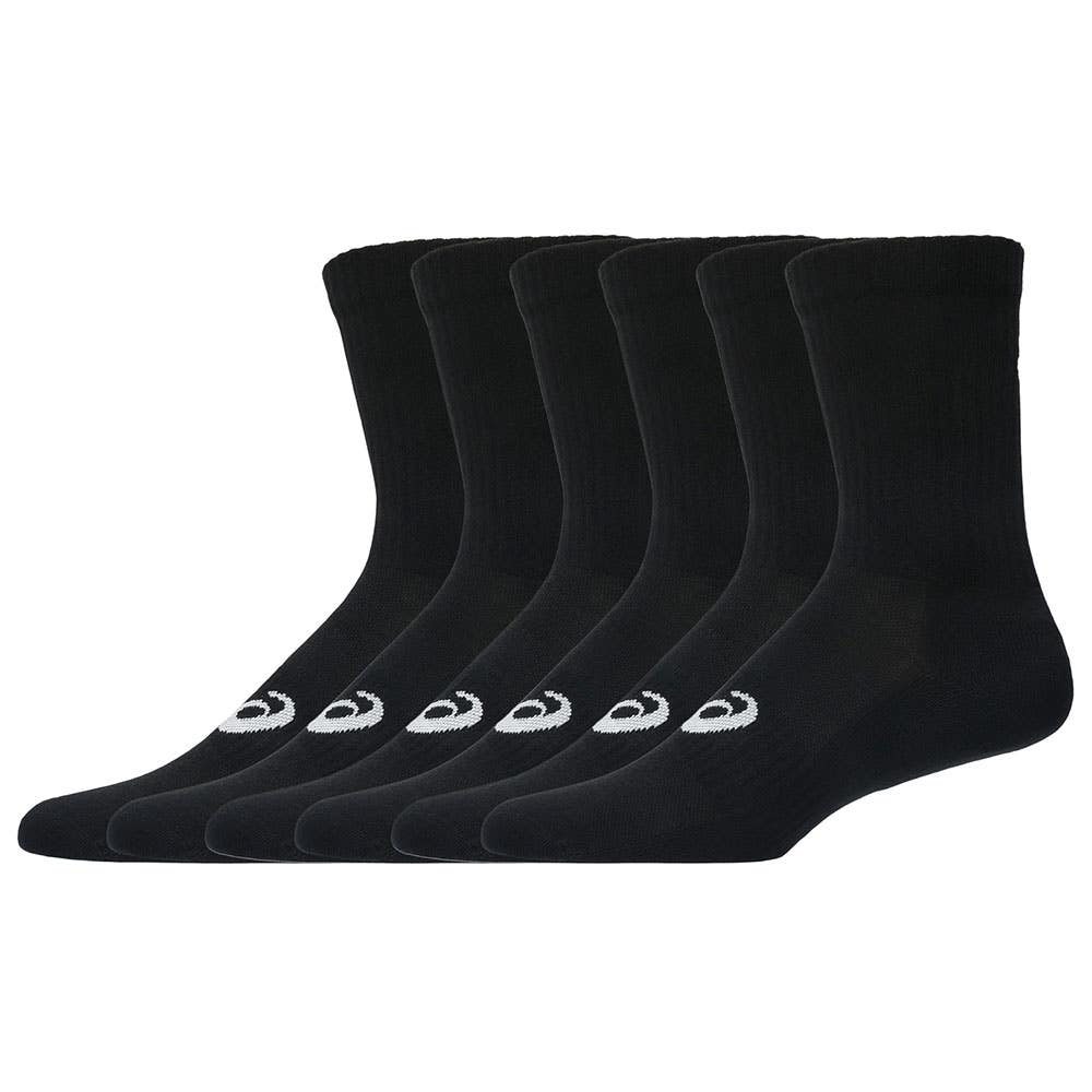 CALCETINES ASICS 6 PACK CREW SOCK NEGRO 3033C302