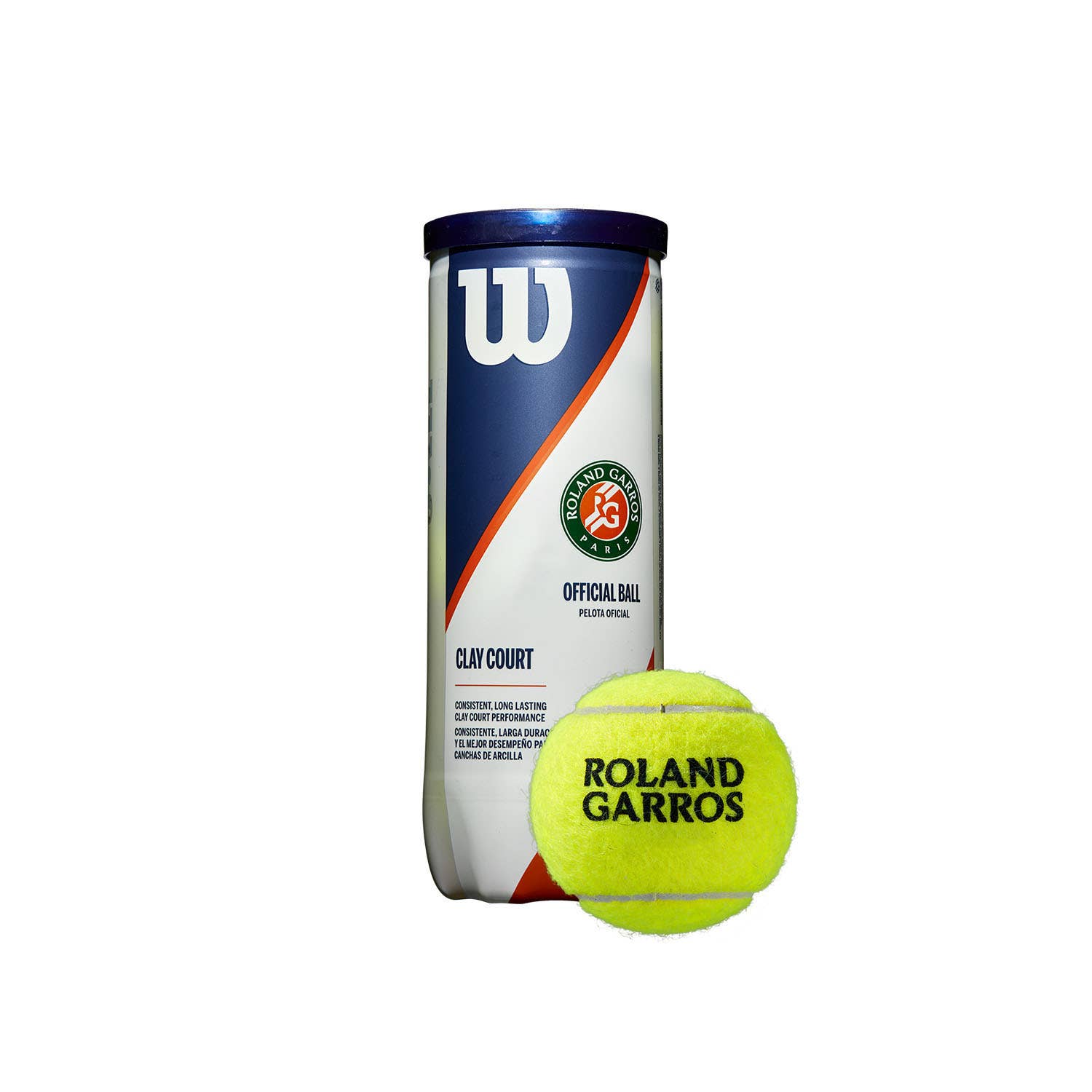 BOTE DE 3 BOLAS DE TENIS WILSON ROLAND GARROS CLAY COURT WRT125000
