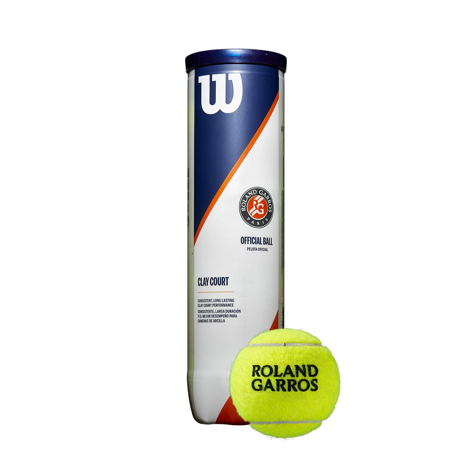 BOTE DE 4 BOLAS DE TENIS WILSON ROLAND GARROS CLAY COURT WRT115000