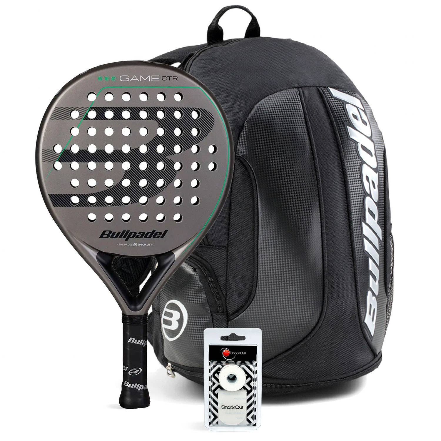 PACK BULLPADEL GAME CONTROL GREY MOCHILA AVANT