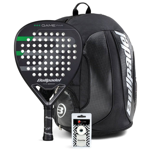 PACK BULLPADEL GAME POWER BLACK MOCHILA AVANT