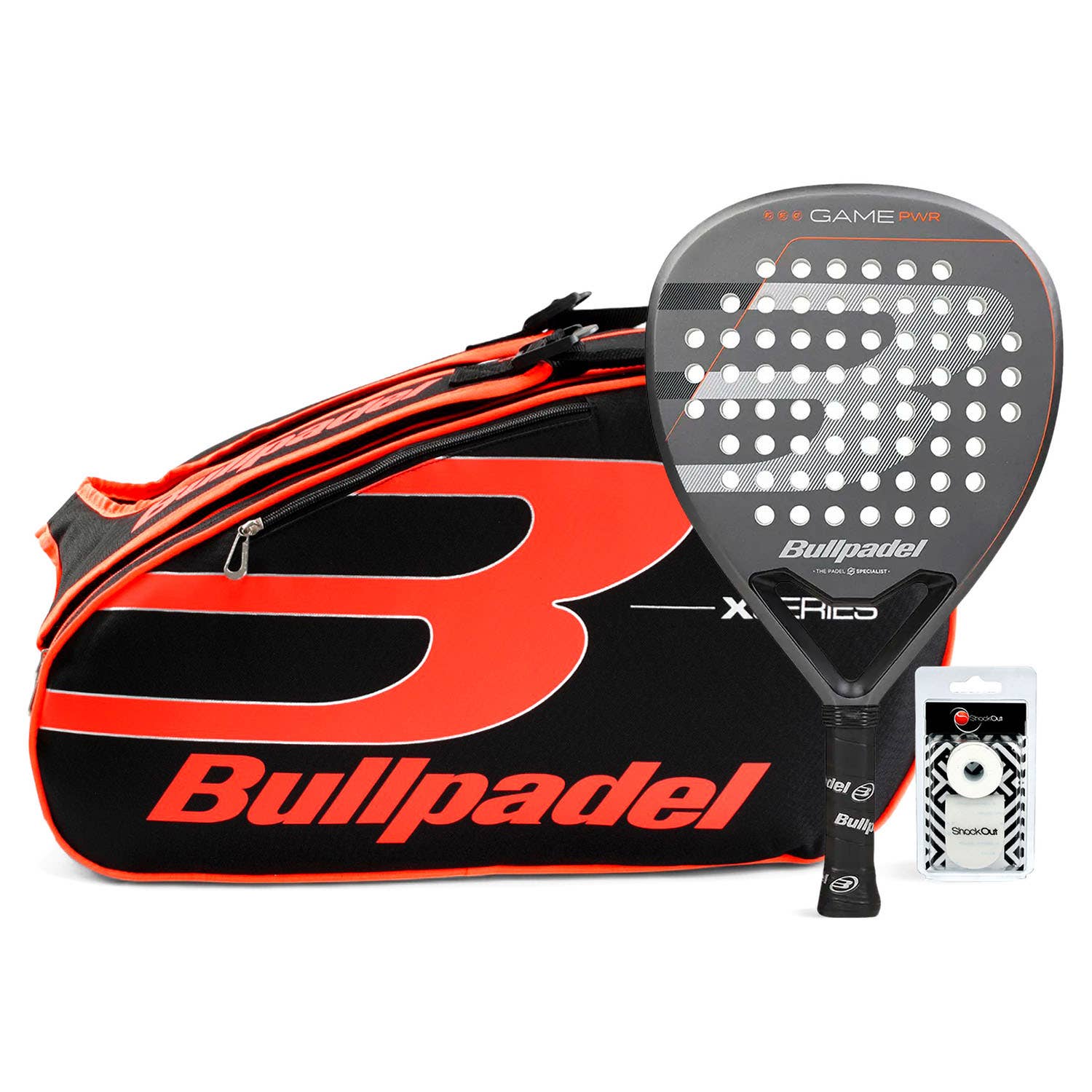 PACK BULLPADEL GAME POWER GREY PALETERO X-SERIES ORANGE