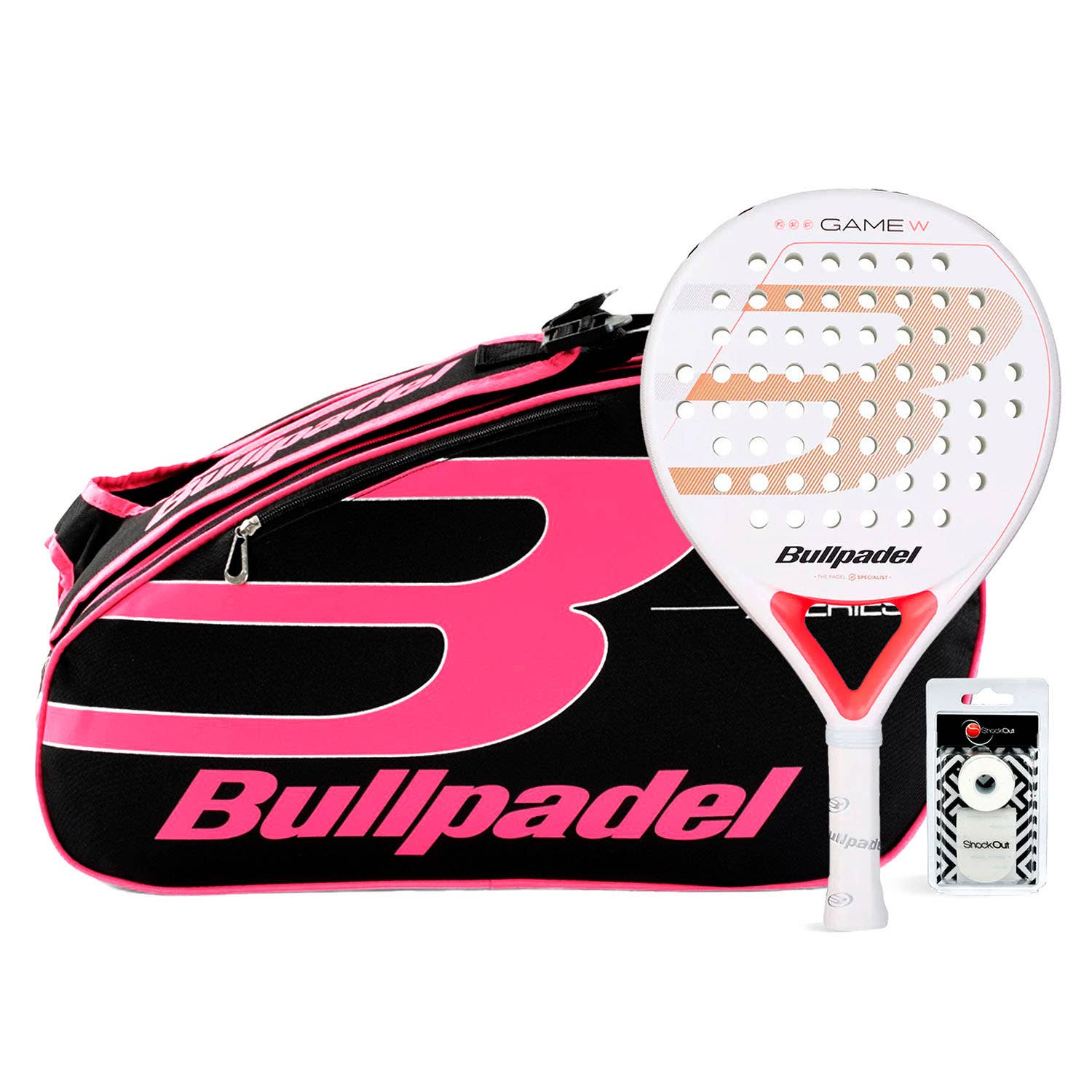 PACK BULLPADEL GAME WOMAN PALETERO X-SERIES PINK