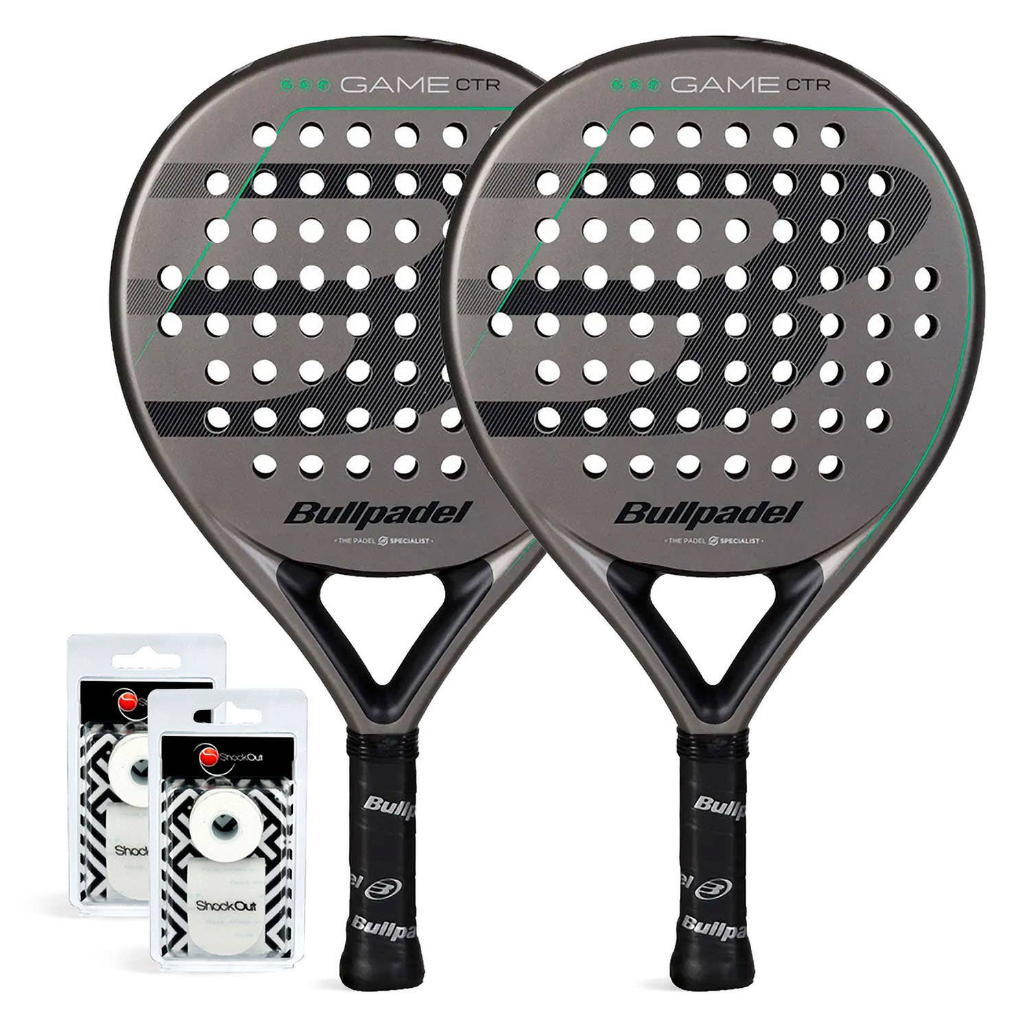 PACK DÚO BULLPADEL GAME CONTROL GRIS
