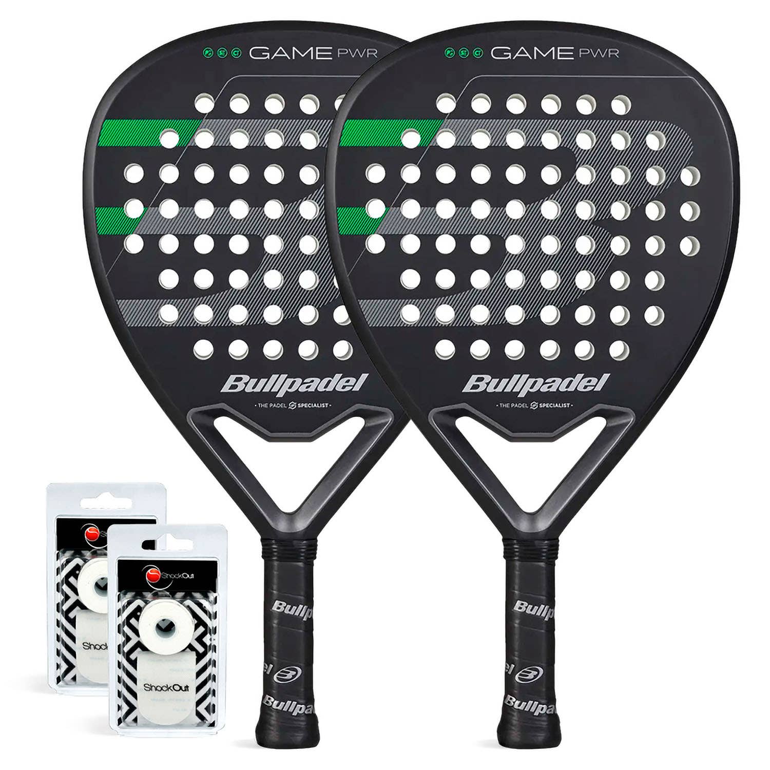 PACK DÚO BULLPADEL GAME POWER NEGRO