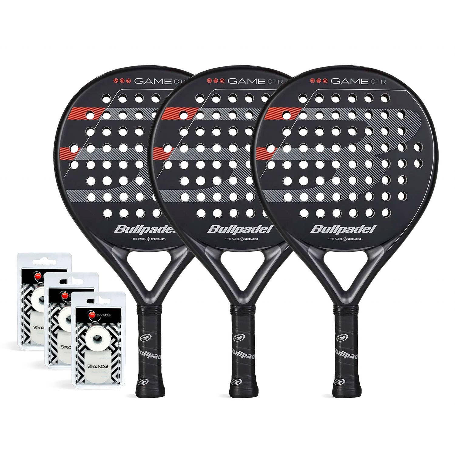 TRIPACK BULLPADEL GAME CONTROL NEGRO