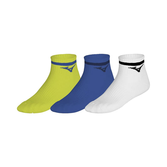 PACK DE 3 CALCETINES MIZUNO TRAINING MID WITH LINE VERDE/AZUL/BLANCO