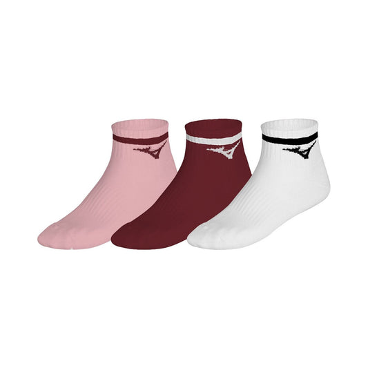 PACK 3 CALCETINES TOBILLEROS MIZUNO TRAINING ROSA