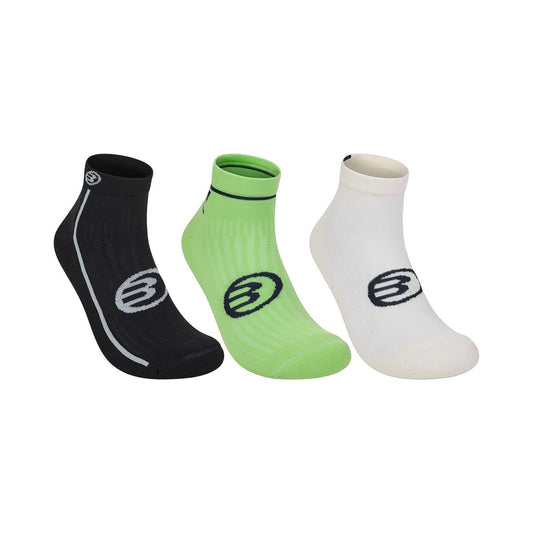 PACK 3 UDS CALCETINES BULLPADEL NEGRO/VERDE/BLANCO BP264