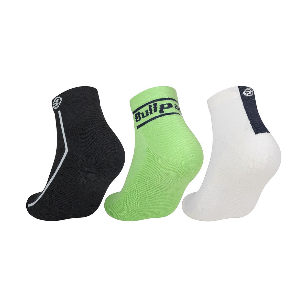 PACK 3 UDS CALCETINES BULLPADEL NEGRO/VERDE/BLANCO BP264