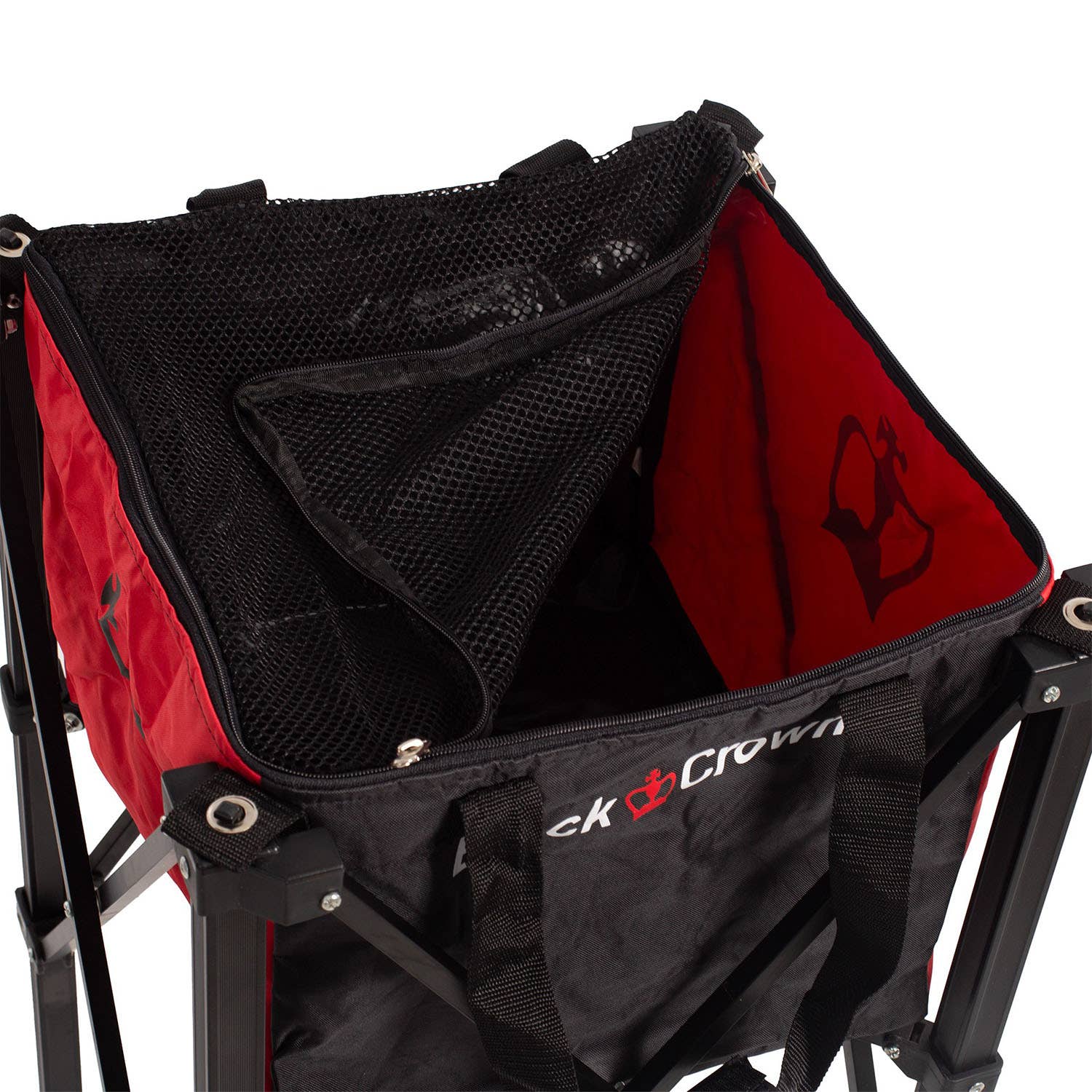 CESTO DE PELOTAS BLACK CROWN ROJO/NEGRO