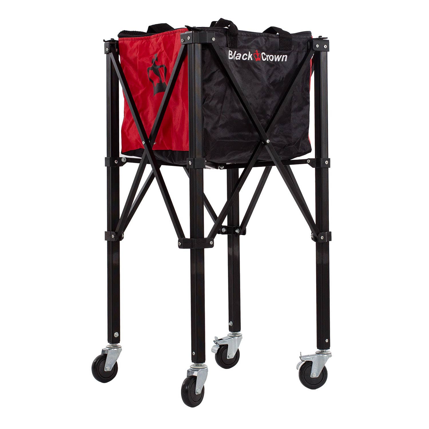 CESTO DE PELOTAS BLACK CROWN ROJO/NEGRO