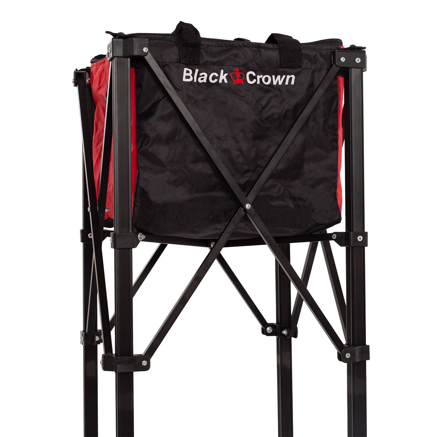 CESTO DE PELOTAS BLACK CROWN ROJO/NEGRO