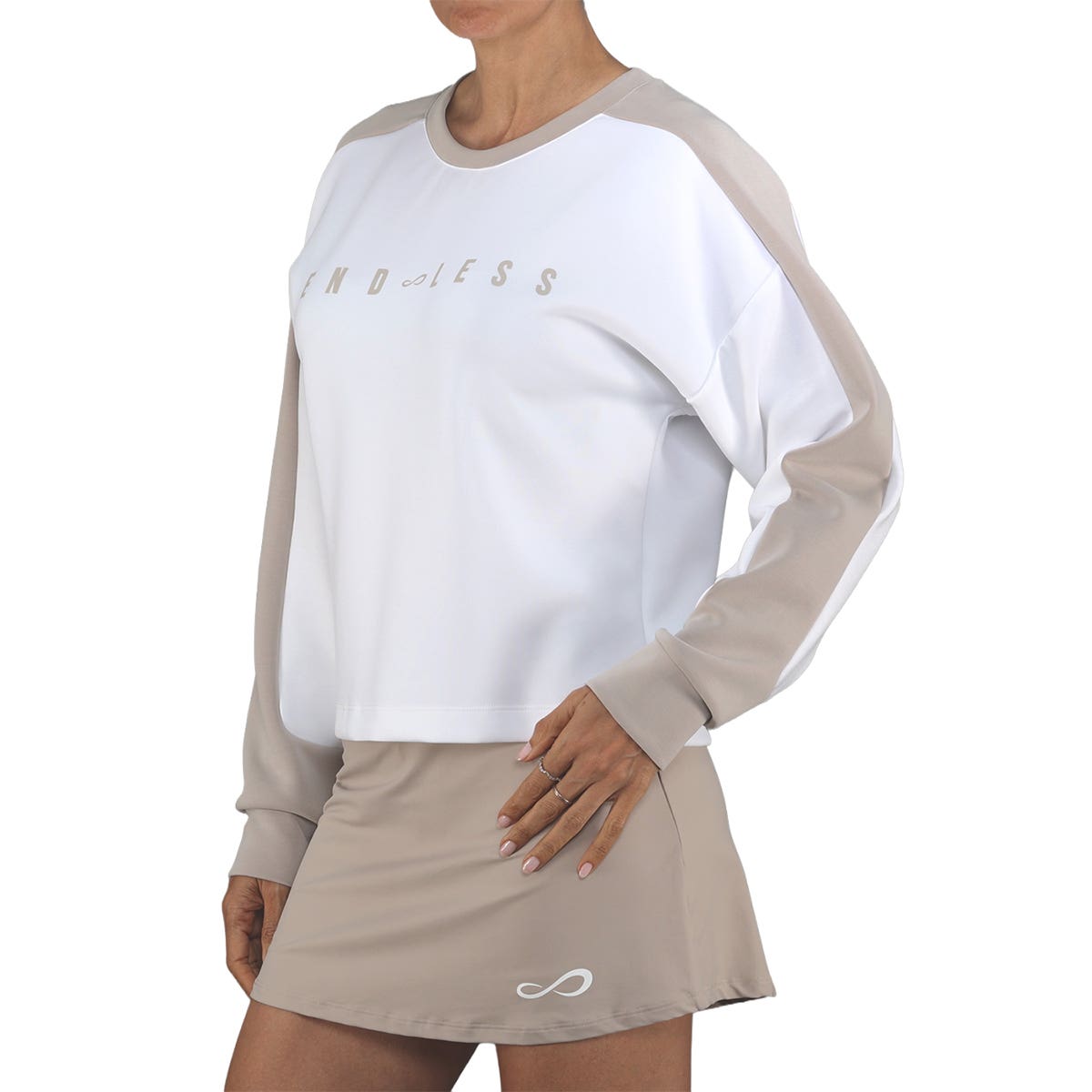 SUDADERA ENDLESS HALO MUJER BLANCA/GRIS
