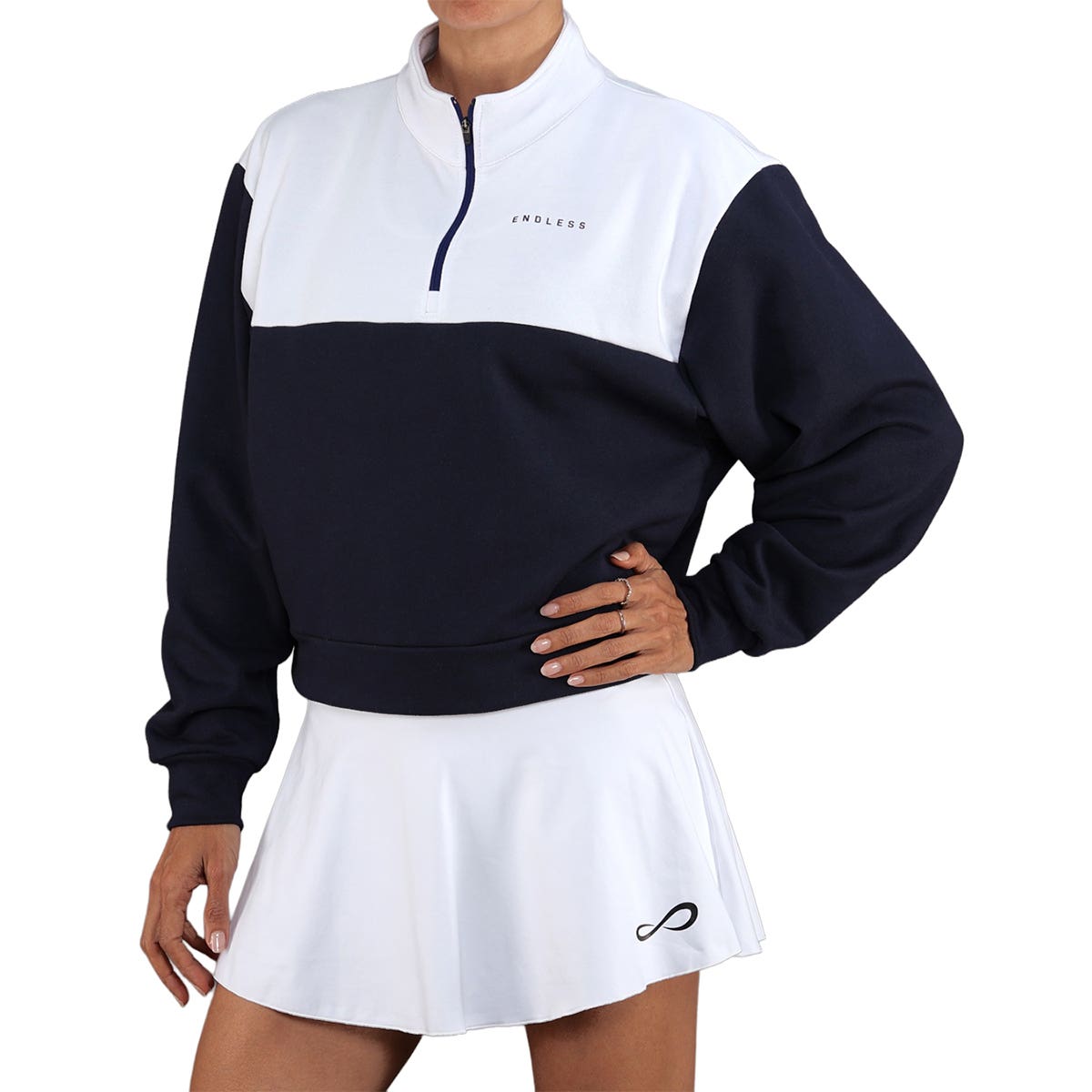 SUDADERA ENDLESS VIBE MUJER BLANCO/AZUL