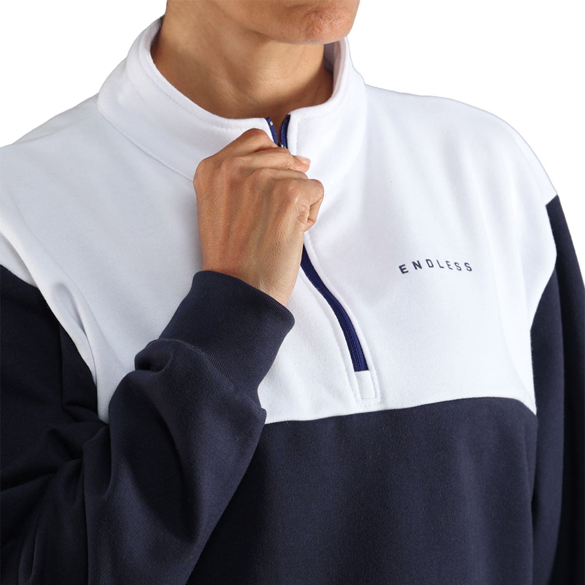 SUDADERA ENDLESS VIBE MUJER BLANCO/AZUL