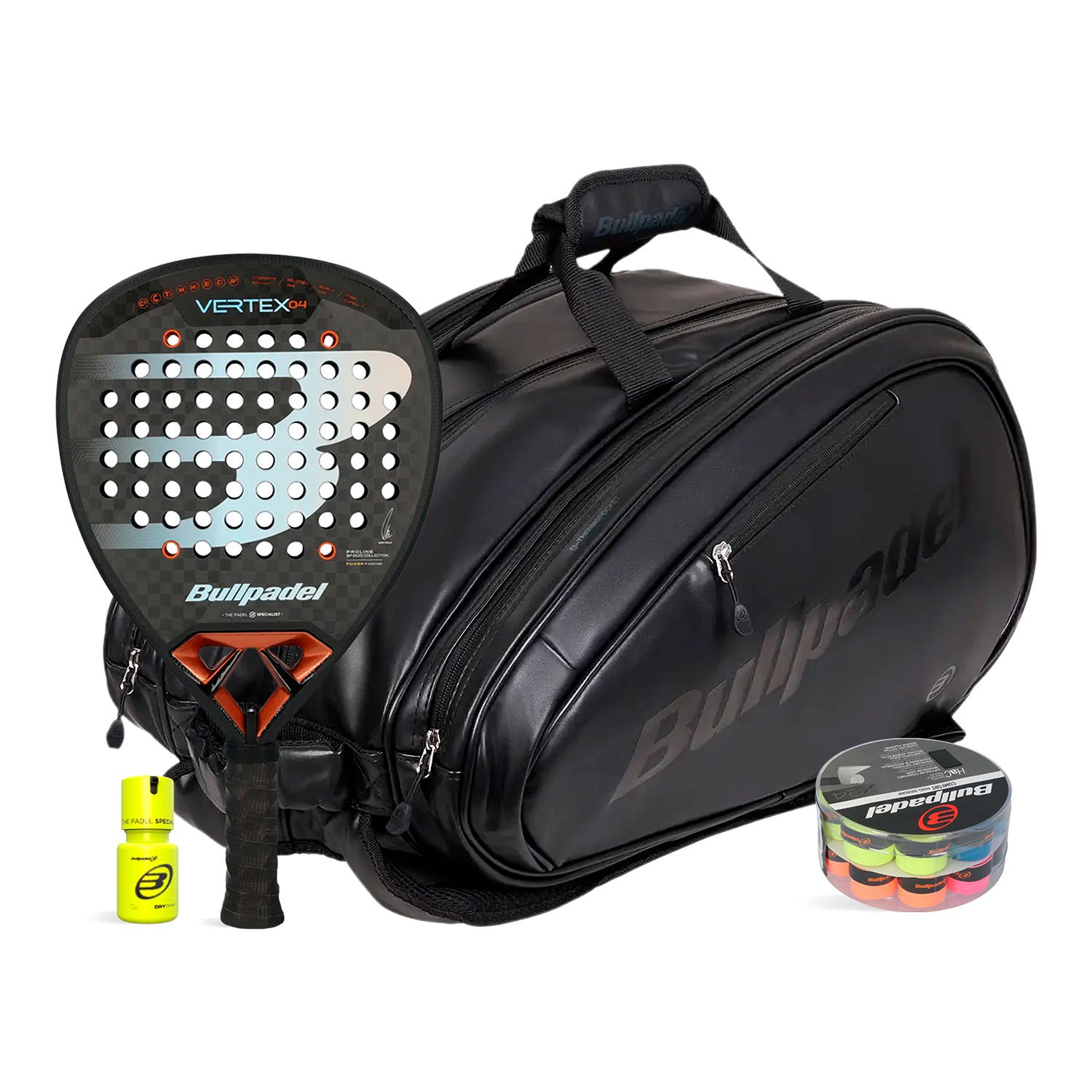 PACK BULLPADEL VERTEX 04 25 PALETERO AVANT LEATHER 2 TAMBOR DRY GRIP