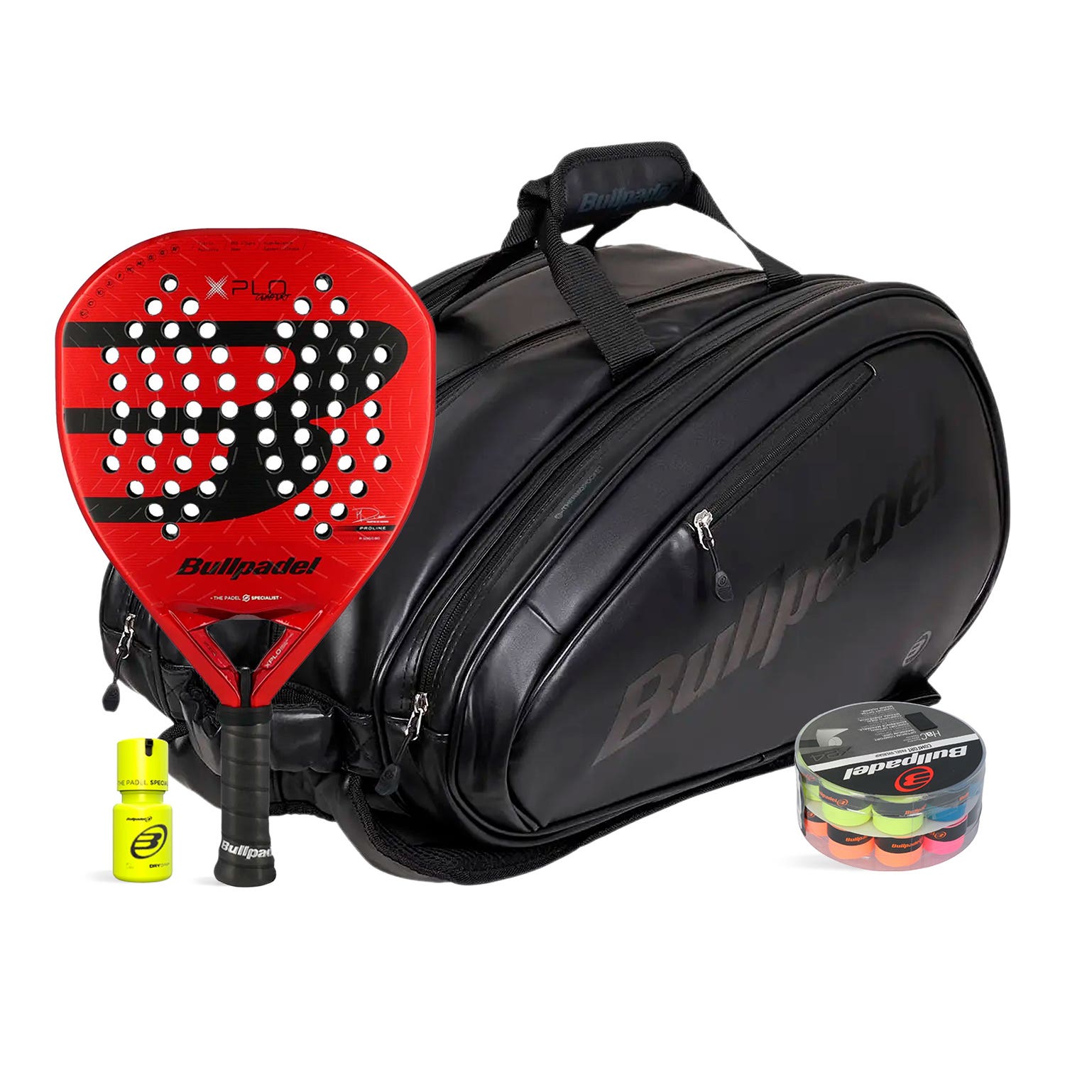 PACK BULLPADEL XPLO COMFORT PALETERO AVANT LEATHER 2 TAMBOR DRY GRIP