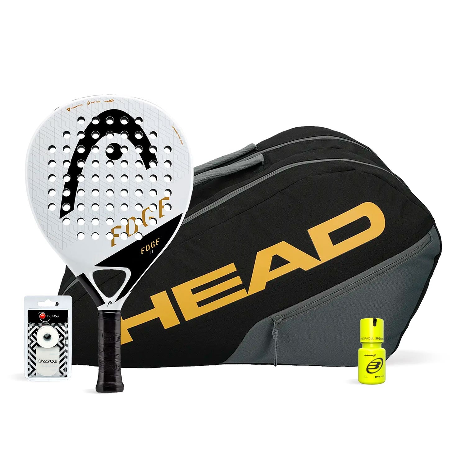 PACK HEAD EDGE 2 WHITE PALETERO EDGE DRY GRIP