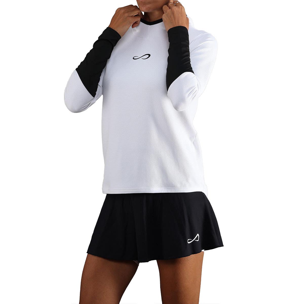 SUDADERA ENDLESS BREATH LINE MUJER BLANCO/NEGRO