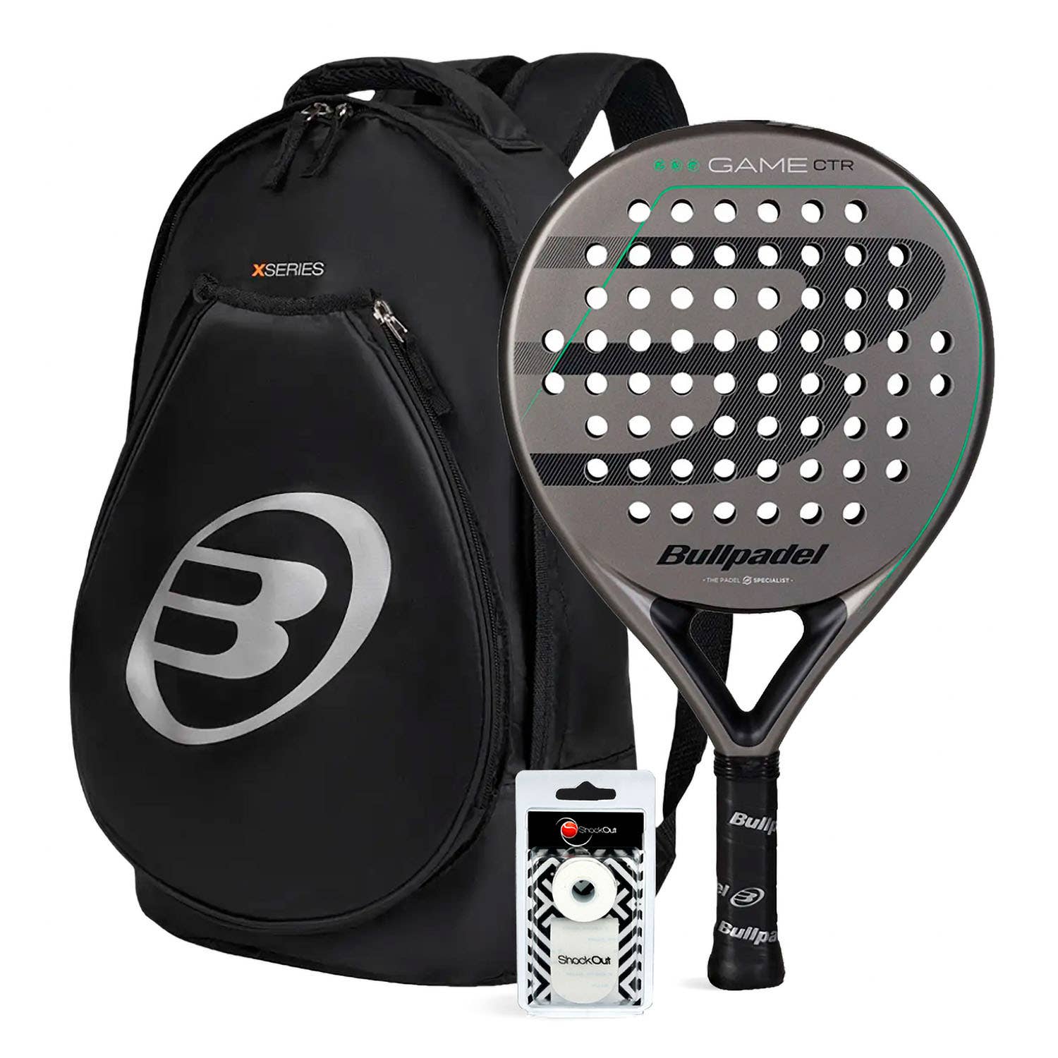PACK BULLPADEL GAME CTR GRIS MOCHILA TOUR NEGRO