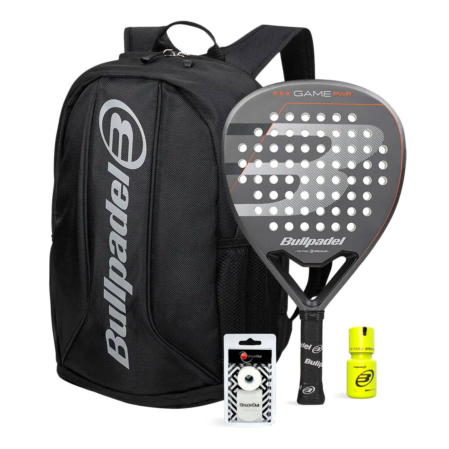 PACK BULLPDEL GAME PWR GRIS MOCHILA AVANT 2 DRY GRIP