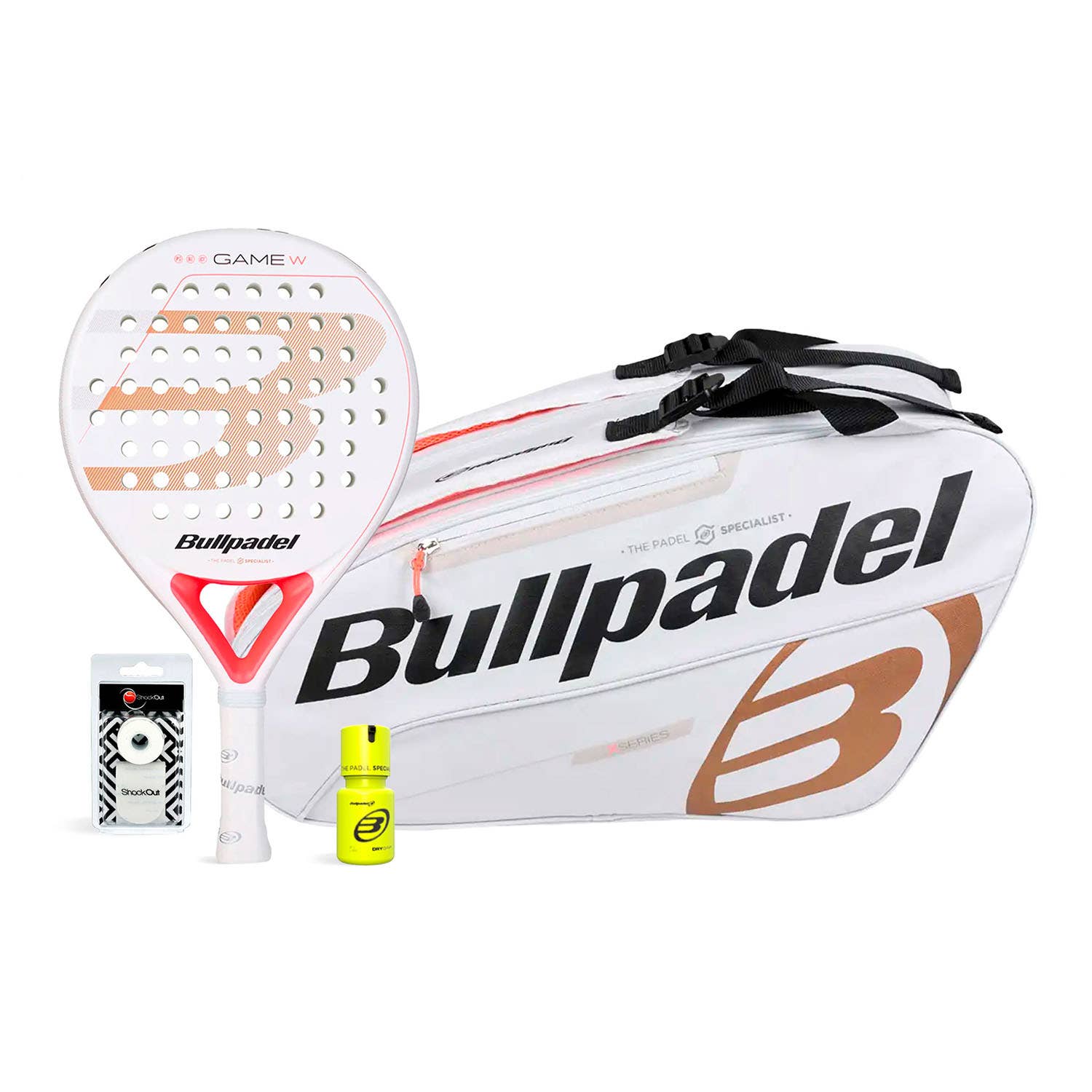 PACK BULLPDEL GAME WOMAN PALETERO BLANCO DRY GRIP