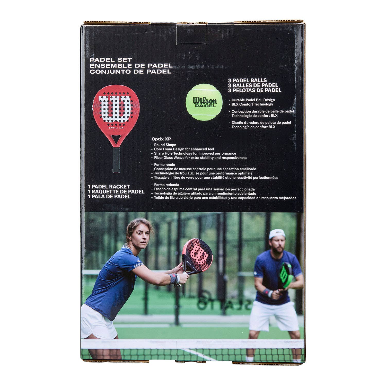 PACK PALA WILSON OPTIX XP RED Y BOTE DE BOLAS WILSON RUSH