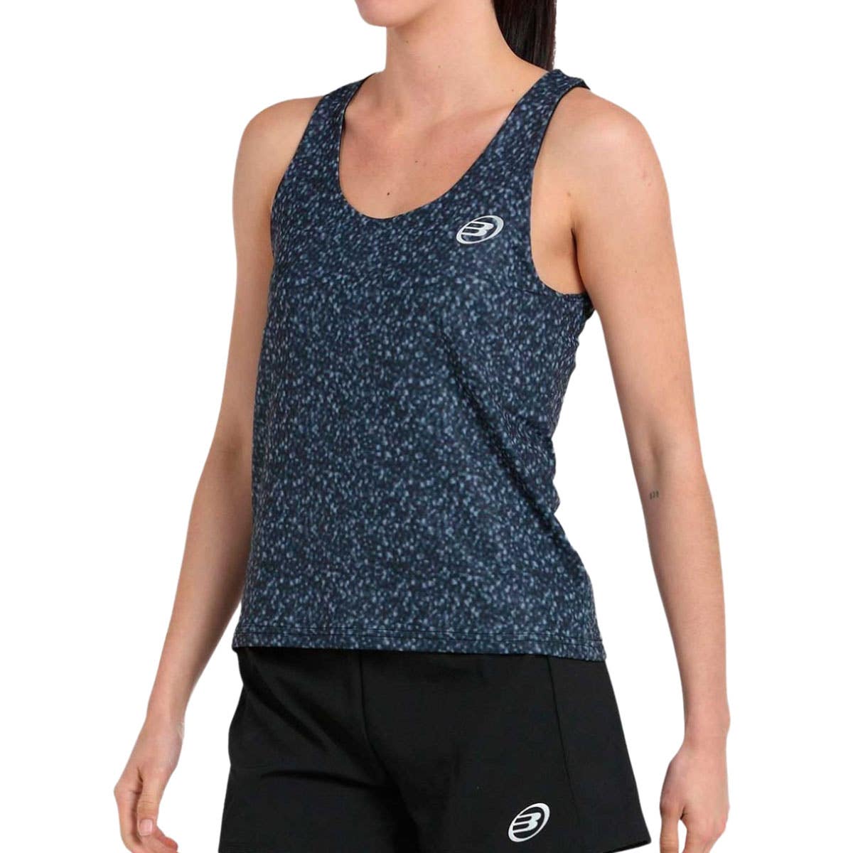 CAMISETA BULLPADEL BISAS MUJER NEGRO