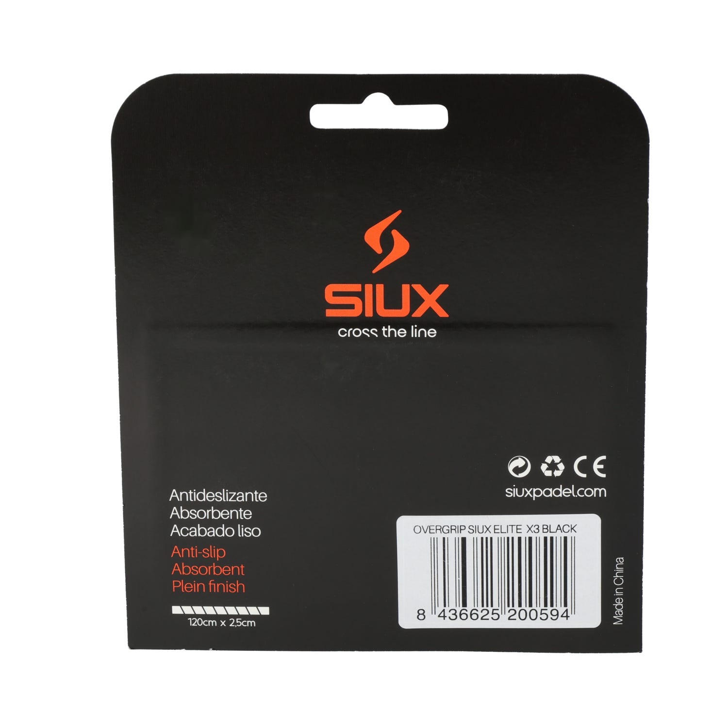 BLÍSTER 3 UDS OVERGRIP SIUX ELITE NEGRO