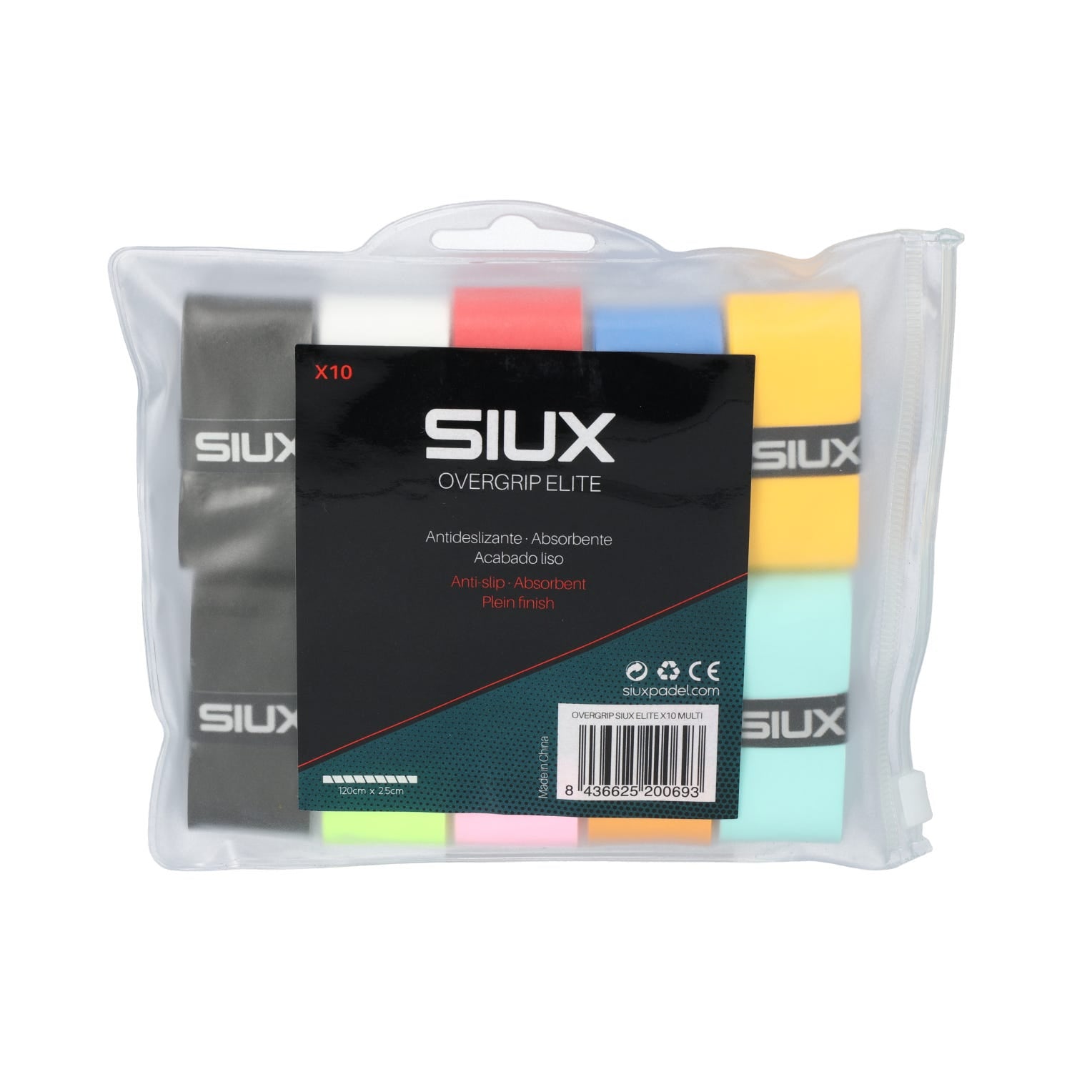 BOLSA 10 UDS OVERGRIP SIUX ELITE MULTICOLOR