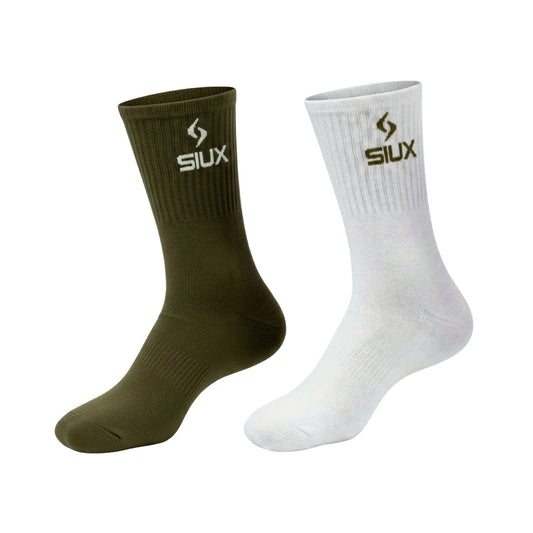 PACK 2 CALCETINES SIUX GROOVE CAÑA ALTA VERDE BLANCO