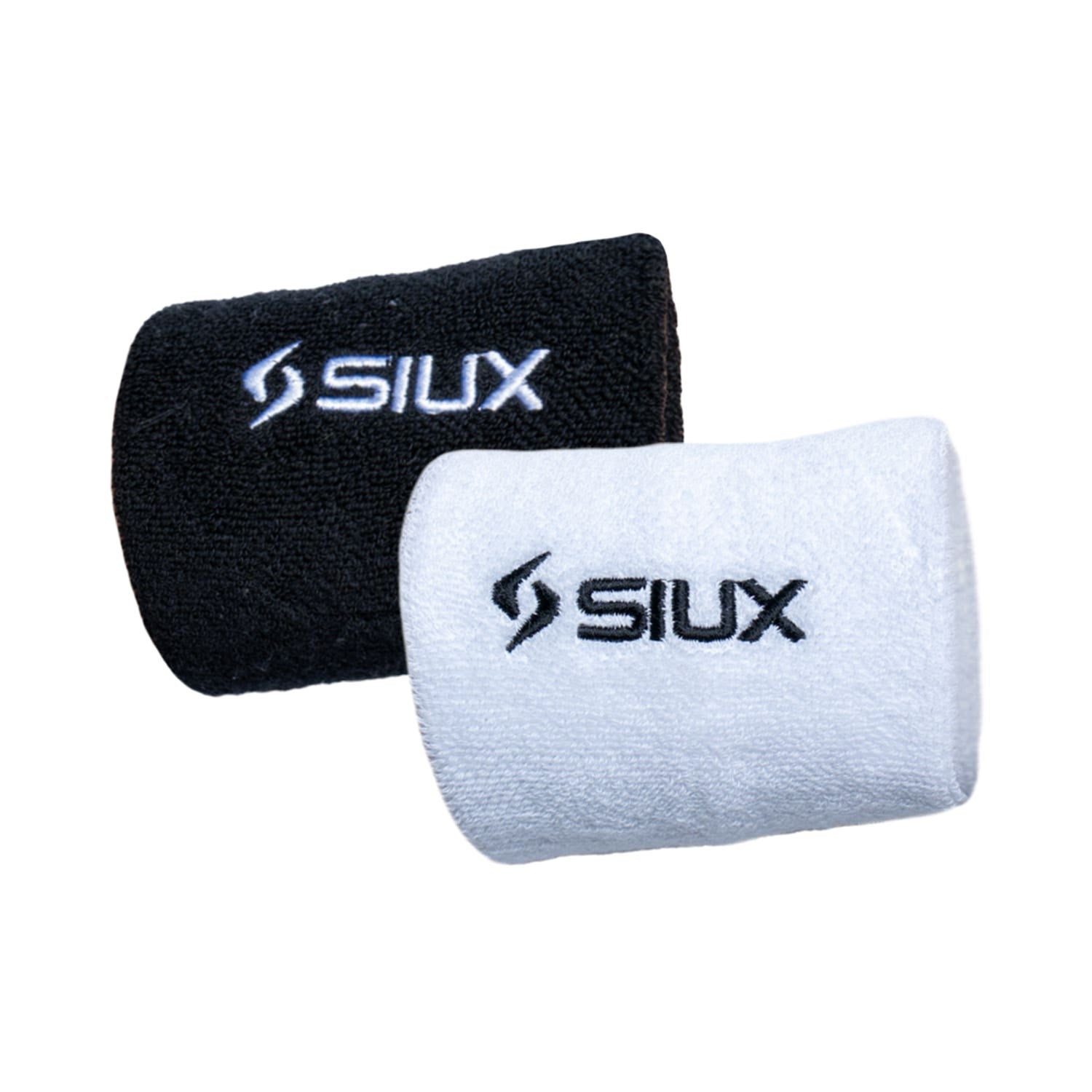 PACK 2 MUÑEQUERAS CORTAS SIUX BASIC 26 BLANCO/NEGRO