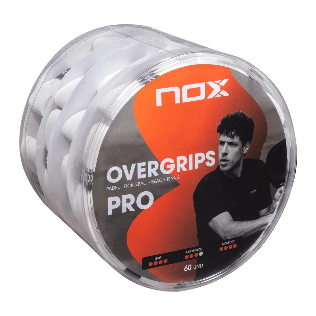 BOTE 60 UDS. OVERGRIPS NOX PRO BLANCO LISO