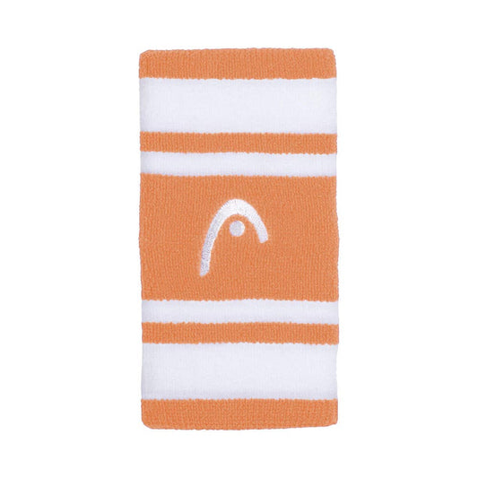 MUÑEQUERA HEAD STRIPED 5 BLANCO/NARANJA