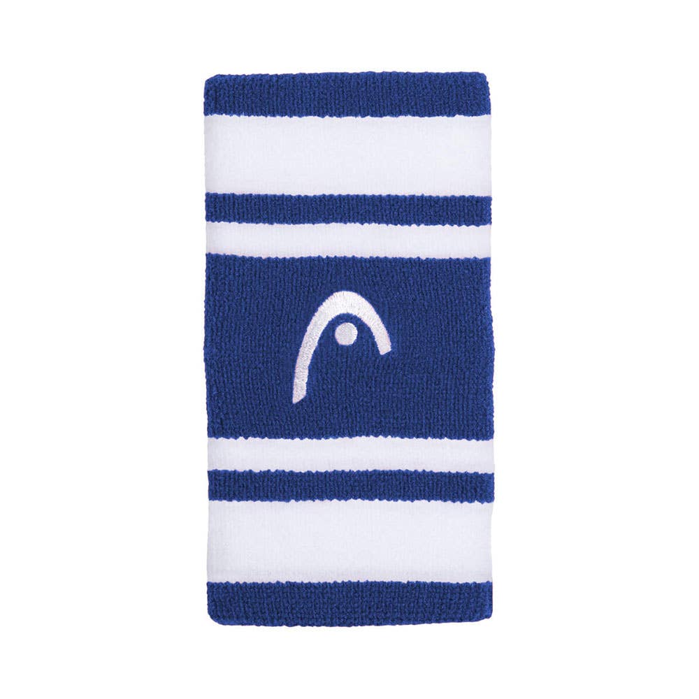 MUÑEQUERA HEAD STRIPED 5 AZUL MARINO/BLANCO