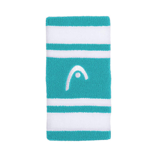 MUÑEQUERA HEAD STRIPED 5 BLANCO/TURQUESA