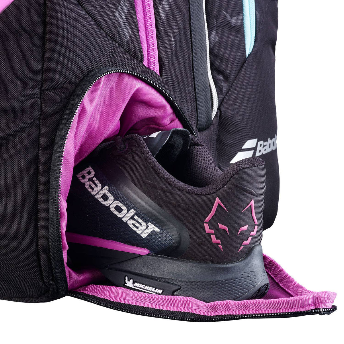 PALETERO BABOLAT RH PROPADEL JUAN LEBRON NEGRO/LILA/VERDE