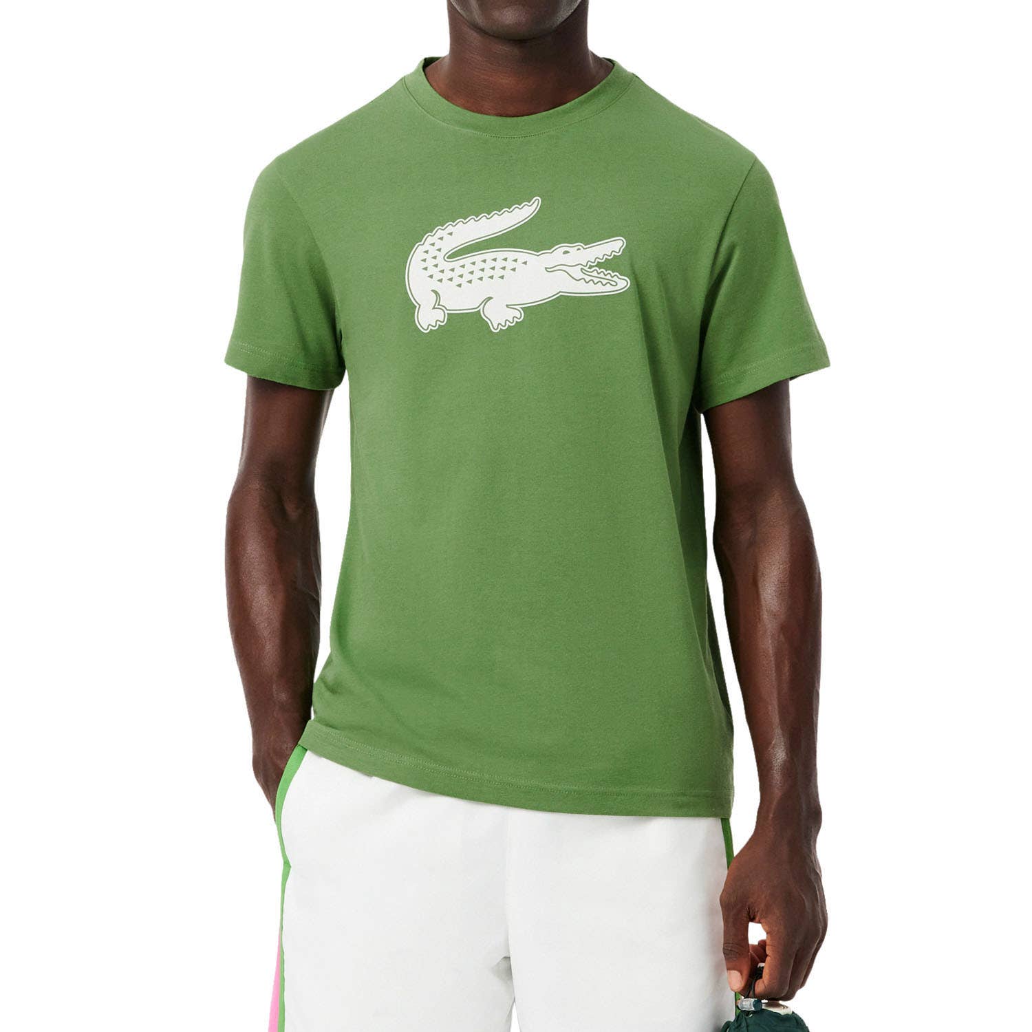 CAMISETA LACOSTE CORE PERFORMANCE BLANCO/VERDE