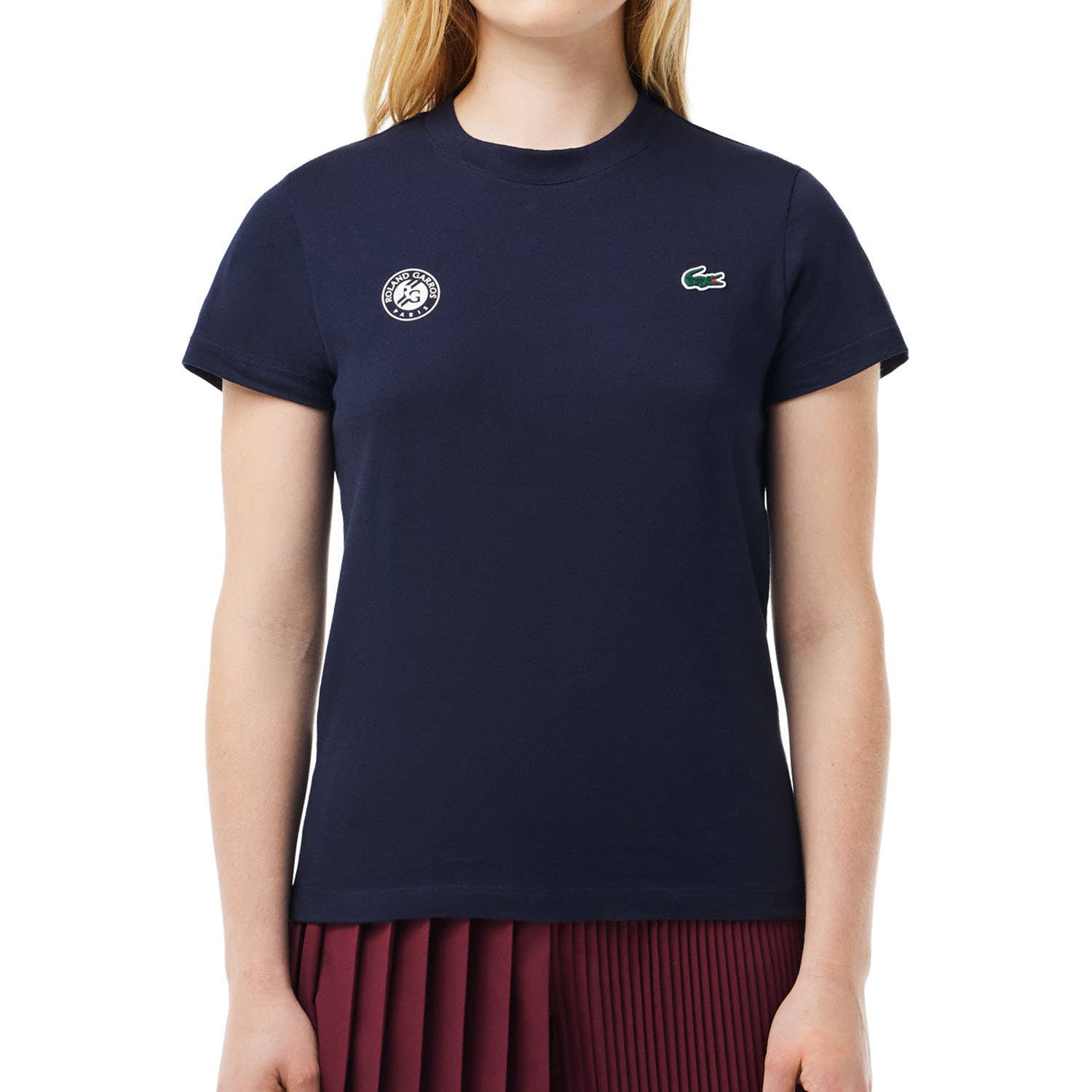 CAMISETA LACOSTE ROLAND GARROS COLLECTION MUJER AZUL MARINO