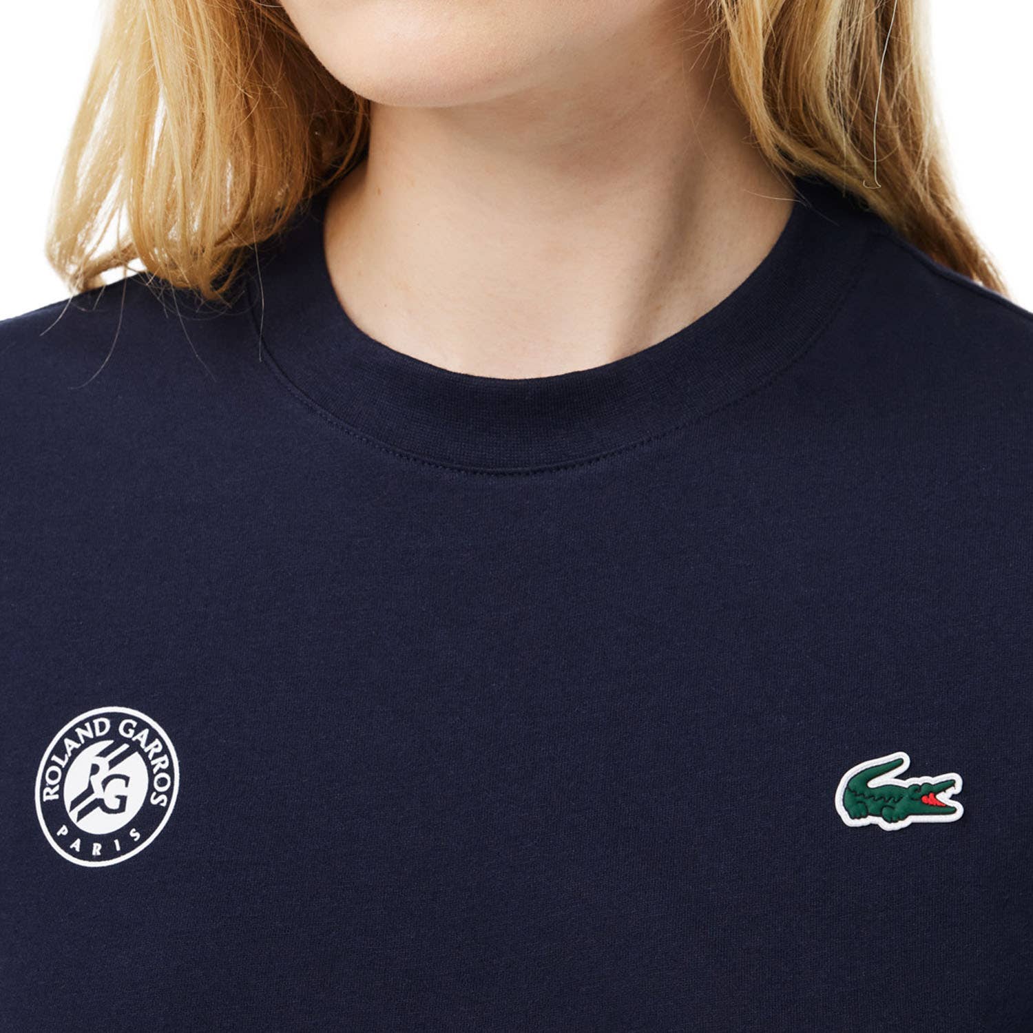 CAMISETA LACOSTE ROLAND GARROS COLLECTION MUJER AZUL MARINO