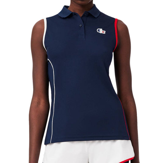 POLO SIN MANGAS LACOSTE FRENCH TEAM COLLECTION MUJER AZUL MARINO