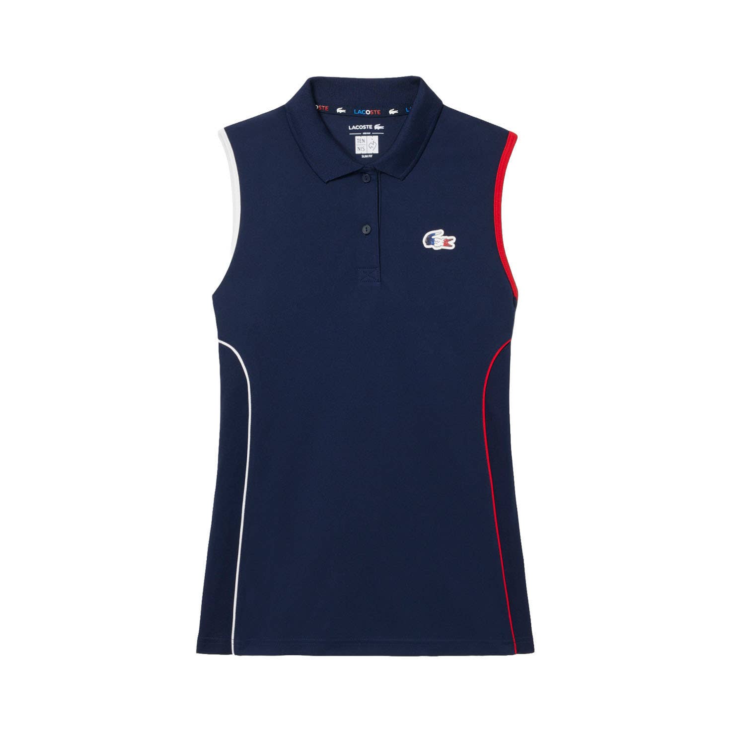 POLO SIN MANGAS LACOSTE FRENCH TEAM COLLECTION MUJER AZUL MARINO