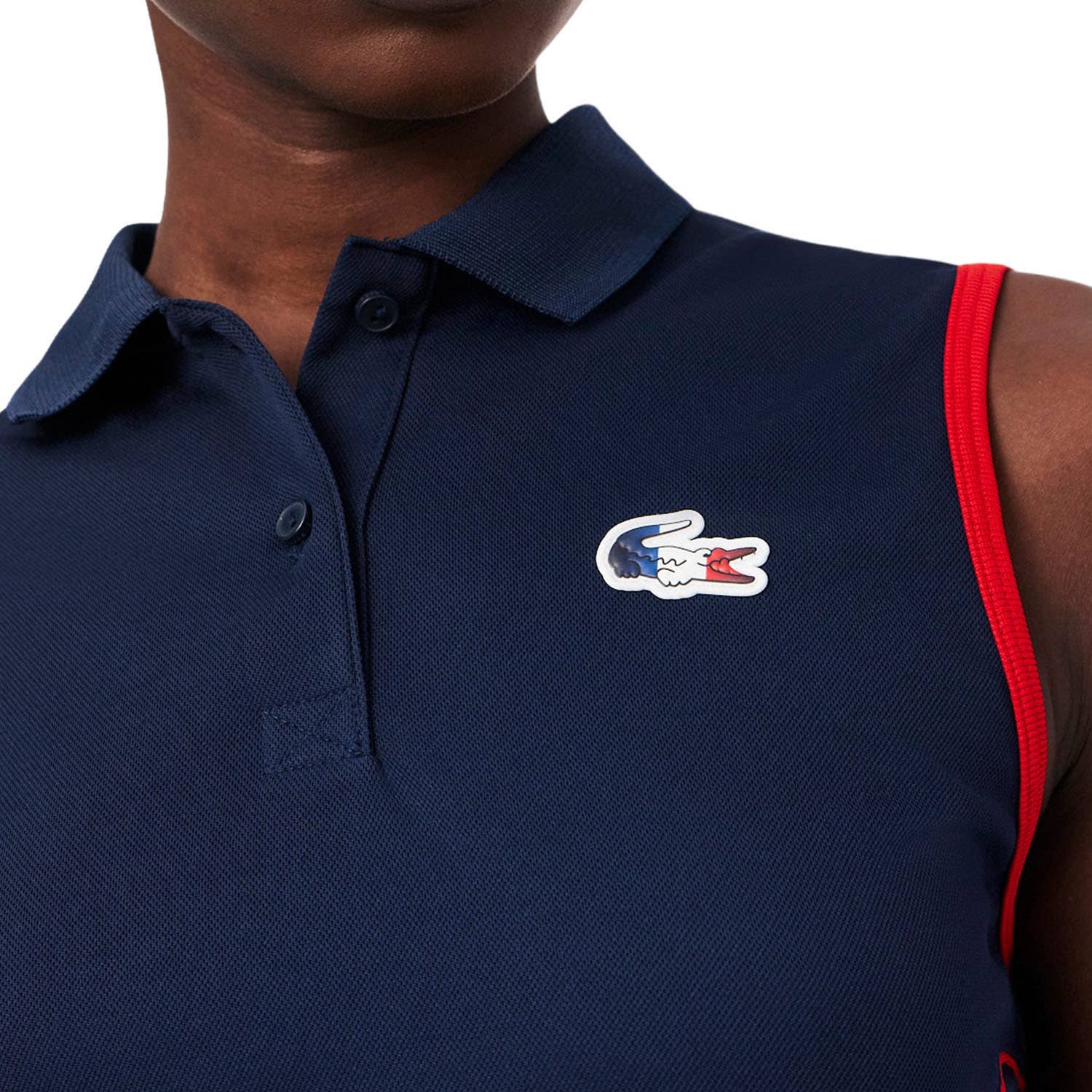 POLO SIN MANGAS LACOSTE FRENCH TEAM COLLECTION MUJER AZUL MARINO