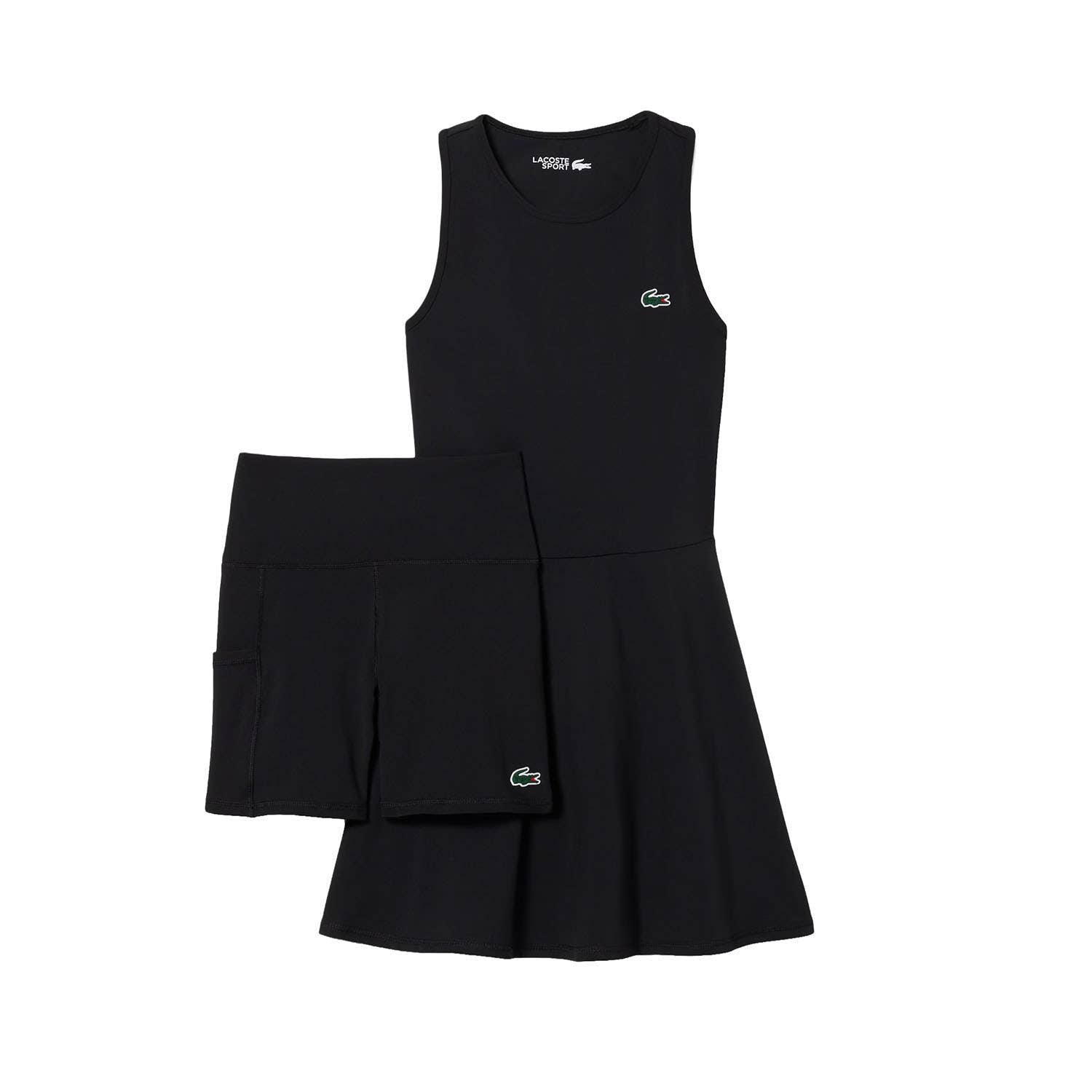 VESTIDO LACOSTE ESSENTIALS ULTRA DRY MUJER NEGRO